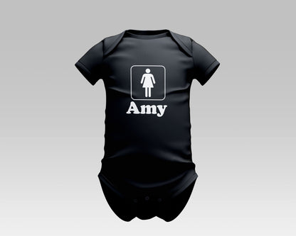 Personalized Baby Girl Name Baby Grow Baby Body Suit Baby Vest - Super Cute Personalised Baby Gift Baby Grow